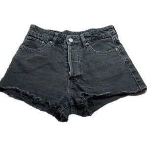 H&M Womens Vintage High Rise Black Denim Shorts Size 4